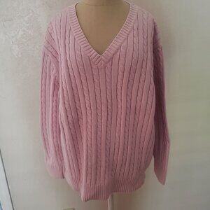 Pink V Neck Sweater